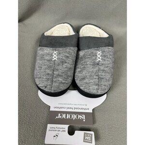 Isotoner Women's Microsuede Knit Marisol Hoodback Slipper Gray Small 6.5-7 NWT's